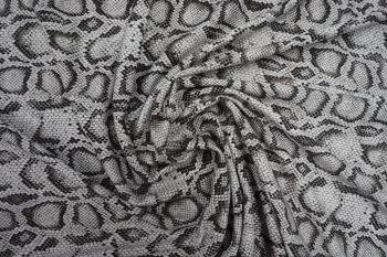 Ex Designer Soft Viscose Snakeskin Print Jersey - Black & White