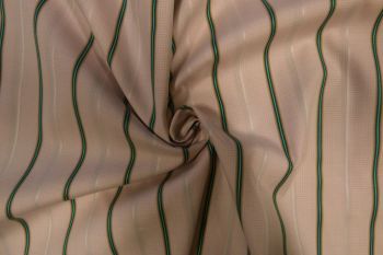 Ex Paul Smith Deadstock Designer 100% Cotton Stripe Shirting - Baby Pink/Forest Green