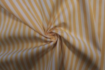 Ex Paul Smith Deadstock Designer Cotton Stripe Shirting - Apricot/White